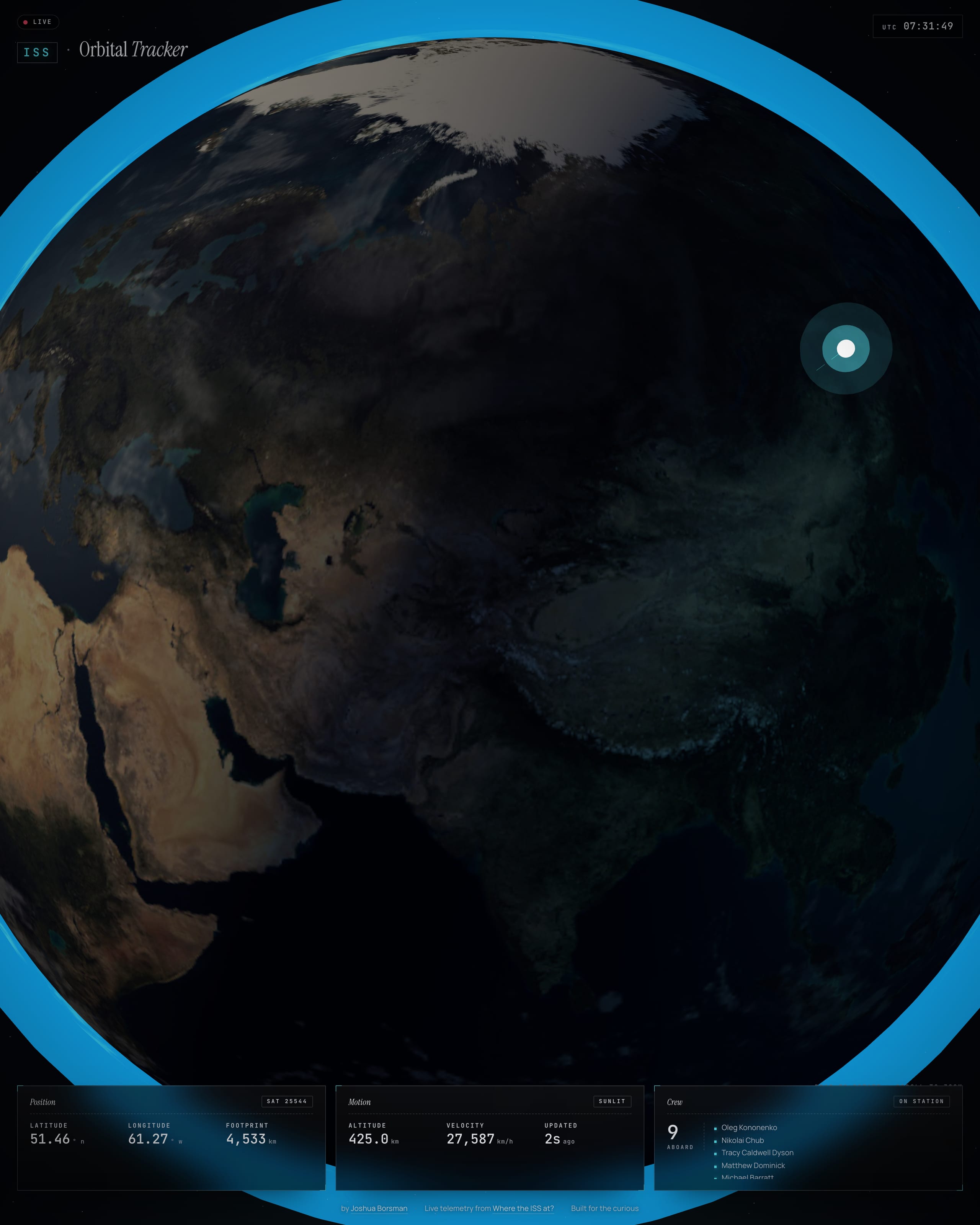 Screenshot — ISS by Joshua Borsman